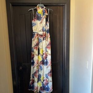 Anne Klein Floral Chiffon Maxi Dress